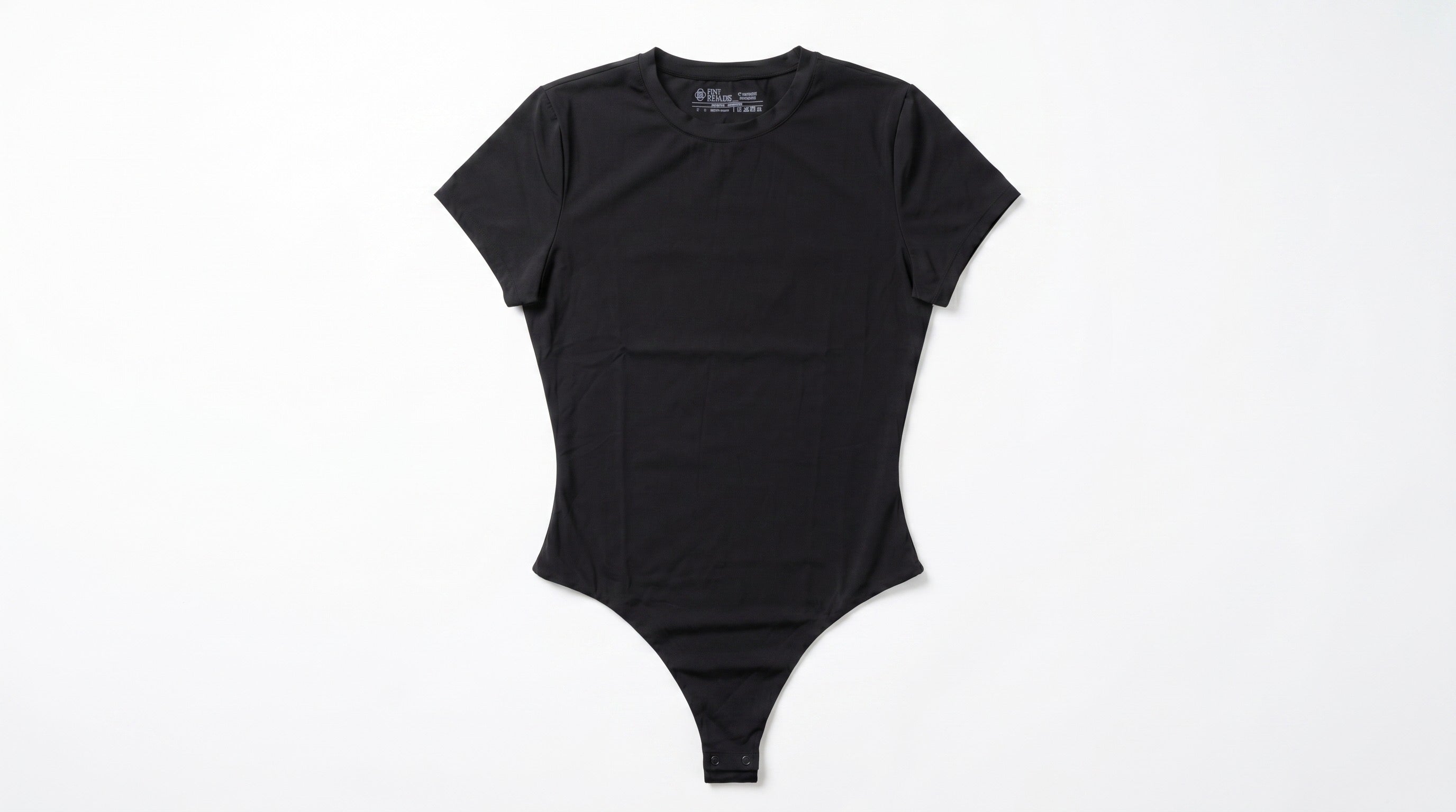 Black bodysuit on a white background