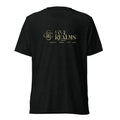 Black t-shirt with 'Music Lives Here' text on a white background